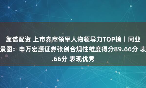 靠谱配资 上市券商领军人物领导力TOP榜丨同业评价全景图：申万宏源证券张剑合规性维度得分89.66分 表现优秀